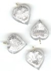 1 13x13x6mm Crystal with Foil Lampwork Heart Pendant